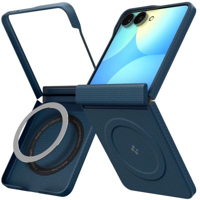 2. Spigen AirSkin Aramid MagFit MagSafe Case for Samsung Galaxy Z Flip 8 - Navy Blue