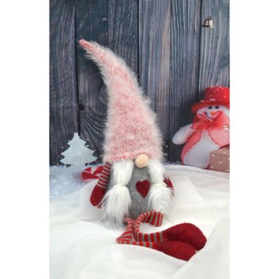 24. MRS. gnome with a fluffy hat 45+36cm