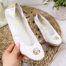 Rieker W RKR516 openwork ballerinas white