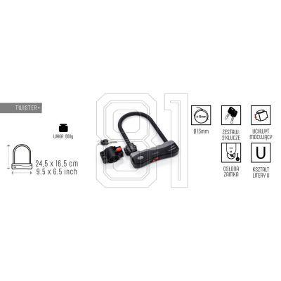 13. Meteor Twister 31548 Bike Lock