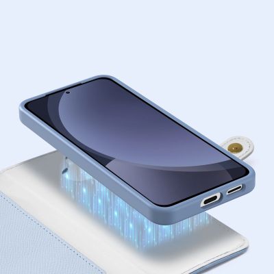9. Dux Ducis Lawa Leather Case for Samsung Galaxy S25+ with Detachable Magnetic Wallet - Blue
