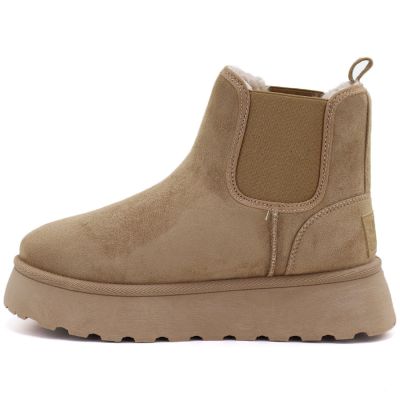 3. Waterproof women's ankle boots, snow boots, platform boots, beige, Big Star UU274173