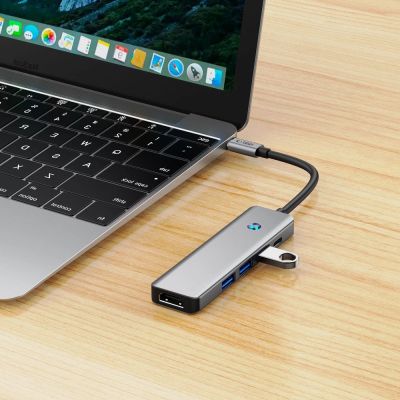 7. Tech-Protect HB01 HUB Adapter 5in1 USB-C + USB3.0 + HDMI 4K 60Hz + PD100W - gray