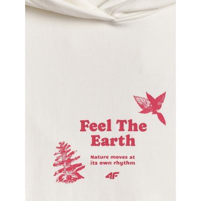 6. Women's loose sweatshirt with hood 4F 4FRSS26TSWSF2836-11S