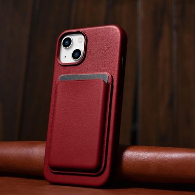 14. iCarer Case Leather case cover made of natural leather for iPhone 14 Plus red (compatible with MagSafe)