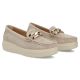 4. Beige leather wedge loafers Filippo DP7652