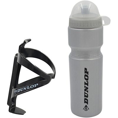 12. DUNLOP 750ML BIKE BOTTLE WITH CAGE SILVER