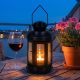5. TEA LIGHT LANTERN CANDLE HOLDER 20CM BLACK