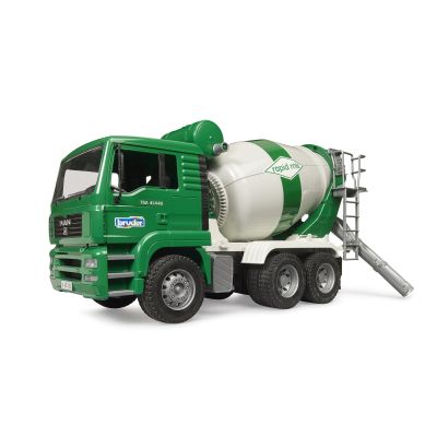 2. MAN TGA concrete mixer white and green BRUDER