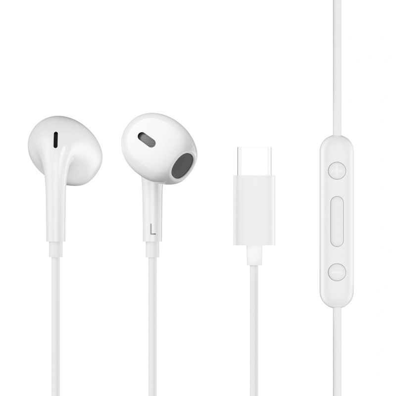 QCY LH1 In-Ear Wired Headphones with Remote and Microphone 1.15m - White
