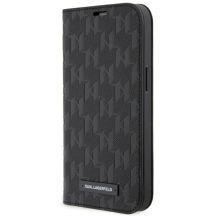 Karl Lagerfeld Saffiano Monogram Case for iPhone 13 / 14 / 15 - Black