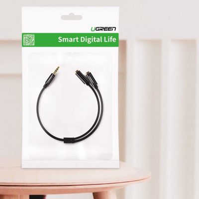 12. Ugreen cable 3.5 mm headphone splitter mini jack AUX 25cm black (20816)