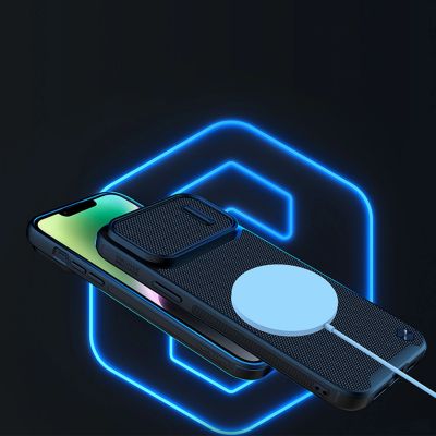 6. Nillkin Textured S Case iPhone 14 Pro Max armored cover with camera cover dark green