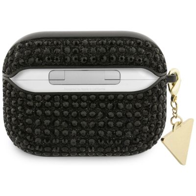 2. Guess Rhinestone Triangle Charm Case for AirPods Pro 3 - Black
