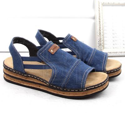6. Comfortable Rieker W RKR684 jeans platform sandals