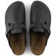 11. Birkenstock Boston Black women's/men's clogs, oiled leather, narrow slippers (0059463)