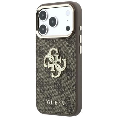 2. Guess 4G & Big Strass Logo Case for iPhone 17 Pro Max / 18 Pro Max - Brown