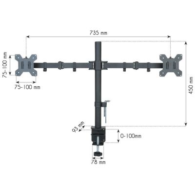 3. TECHLY DOUBLE DESK ARM 2X LED/LCD 13-27 CA