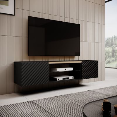 3. TV cabinet EF ONDA 180x40x39-58 black (standing or hanging)