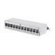 8. Modular desktop patch panel 12x keystone, shielded, gray, cable guide, labeling fields