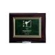 8. Plastic diploma with engraving on a gold plate