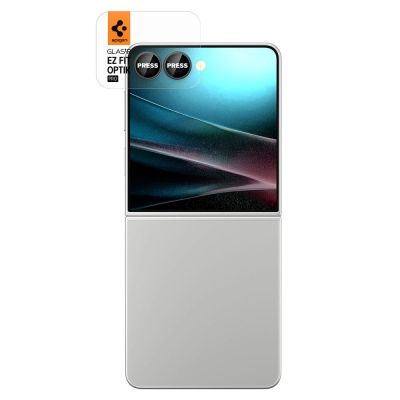 2. Spigen Optik Pro HD Glas.TR EZ Fit 2-pack Camera Protector for Samsung Galaxy Z Flip 7 - Black