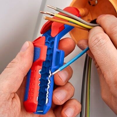 6. Knipex 16 95 03 SB Wire Stripper Blue, Red