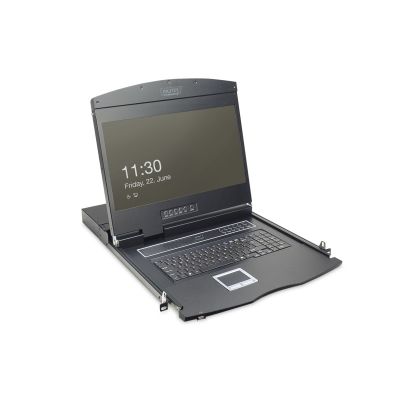 2. Digitus Modular Console with 19” (48.3 cm) TFT Monitor, 16-Port Cat. 5 KVM Switch & Touchpad, German Keyboard