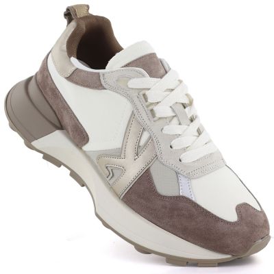 Women's leather sports shoes beige Kobbo 66954