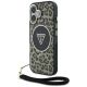 Guess HC IML Leopard Triangle Cord Strap MagSafe iPhone 16 Case - Brown