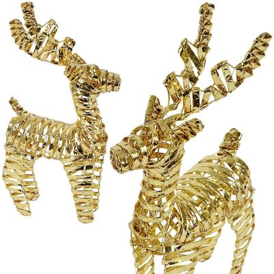 DECORATIVE REINDEER 34 CM 20 LED GOLD