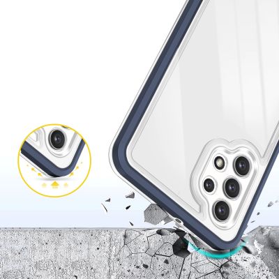 6. Clear 3in1 Case for Samsung Galaxy A72 4G Frame Gel Cover Blue