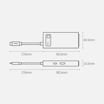 20. Baseus Metal Gleam 4in1 multifunctional HUB USB Type C - USB Type C Power Delivery 100 W / HDMI 4K 30 Hz / 1x USB 3.2 Gen 1 / 1x USB 2.0 (CAHUB-CY0G)