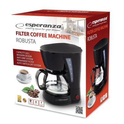 9. Esperanza Robusta EKC006 drip coffee maker (650W; black)