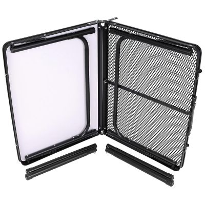 6. FOLDABLE CAMPING TABLE 90X60X36-68CM STEEL MESH WOOD
