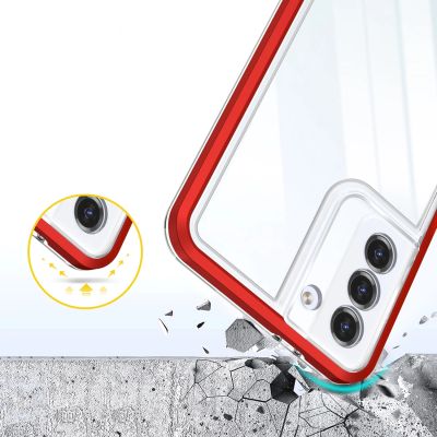 6. Clear 3in1 case for Samsung Galaxy S22 + (S22 Plus) frame gel cover red