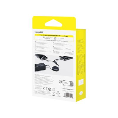 6. Baseus Bright Mirror Series USB-C Retractable Cable - 2 x USB-C 100W 1m - Black