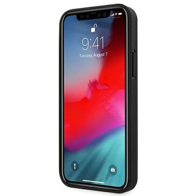 5. Ferrari FEOMSHCP12LBK iPhone 12 Pro Max black/black hardcase Off Track Leather Nylon Stripe