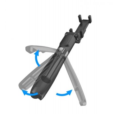 3. Tech-Protect L01S Bluetooth Selfie Stick with Tripod up to 70cm - Black