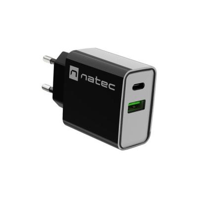 7. NATEC RIBERA USB-A + USB-C 20W POWER DELIVERY CHARGER BLACK NUC-2062