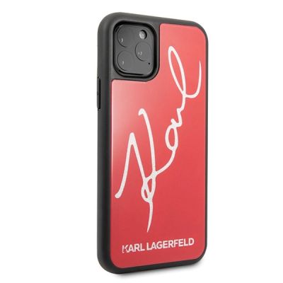 5. Karl Lagerfeld Signature Glitter Case for iPhone 11 Pro - Red