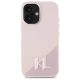 3. Karl Lagerfeld Silicone Shadow Metal Initial MagSafe iPhone 16 Case - Pink