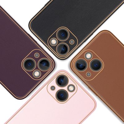 14. Dux Ducis Yolo iPhone 14 Plus case elegant pink faux leather cover