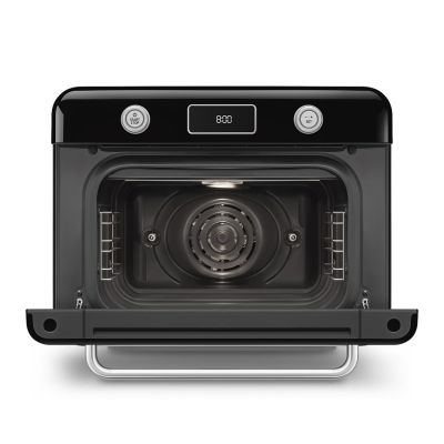 8. Smeg COF01BLEU Small Black Steam Oven Buttons, Rotary