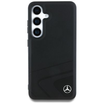 3. Mercedes Leather Horizontal Debossed Curves MagSafe Case for Samsung Galaxy S25 - Black