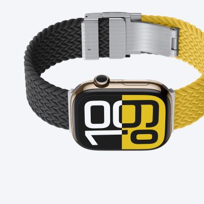 4. Set of 2 AmazingThing Blend Band for Apple Watch 45/46/49mm - Yellow-Black/Black