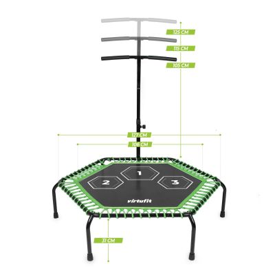 6. VIRTUFIT FITNESS PRO TRAMPOLINE WITH HANDLE - BLACK - 127 CM