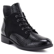 Women's patent leather ankle boots, black, Vinceza HX27-16524