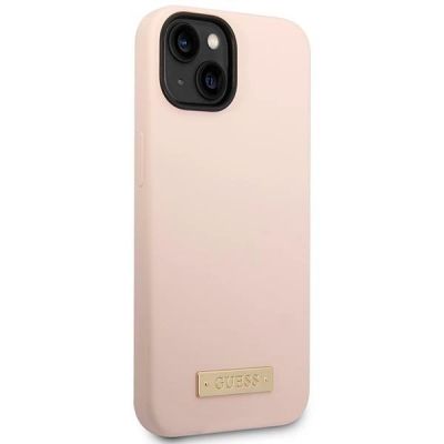 4. Guess GUHMP14MSBPLP iPhone 14 Plus 6.7 "pink / pink hard case Silicone Logo Plate MagSafe
