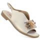 2. Women's flat leather sandals with crystals, gold, S.Barski 61-6004